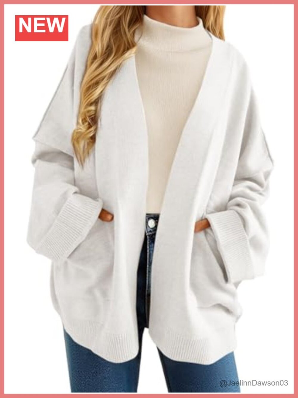 Oversized Open Front Cardigan Long Sleeve Shawl Knit Sweater with Pockets